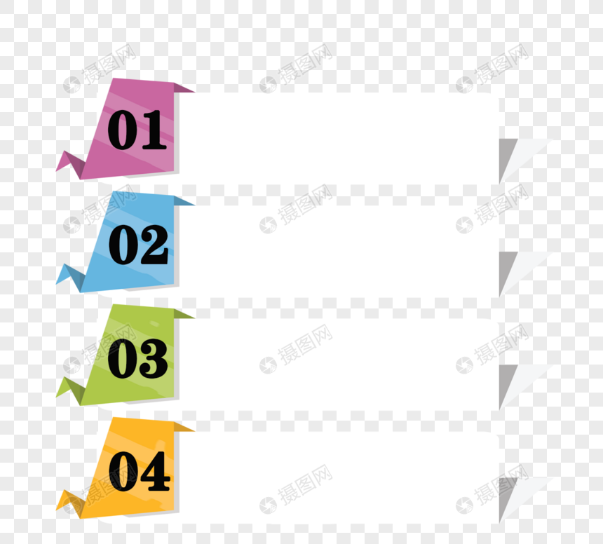 折纸信息数字标签元素素材下载 正版素材 摄图网