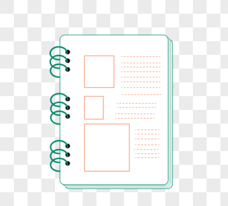 绿色笔记本简约元素图片