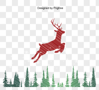 圣诞森林麋鹿图片