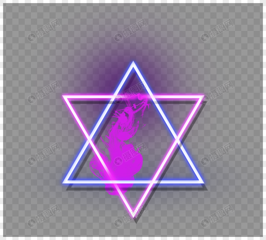几何图形霓虹质感光效元素图片