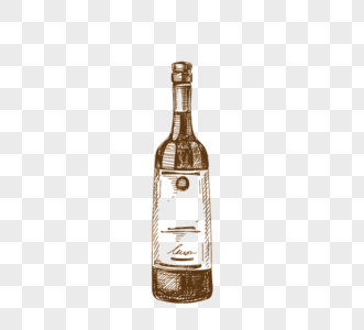 棕色手绘玻璃红酒瓶图片