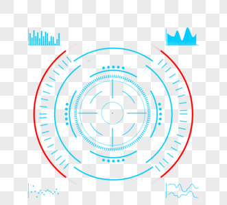 蓝色手绘瞄准器系统图片