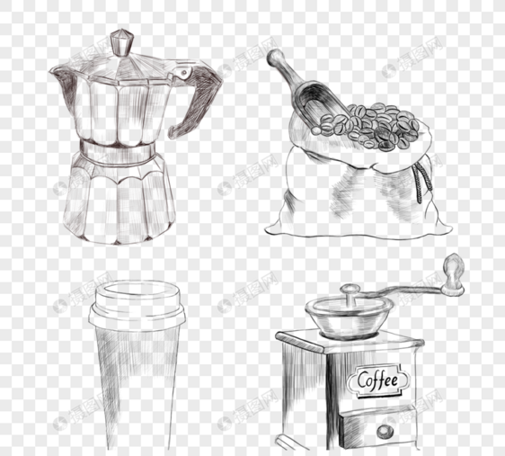 手绘素描咖啡相关图片