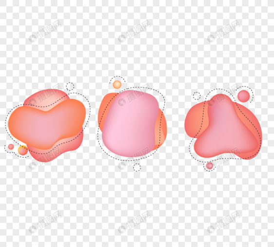 创意流体渐变珊瑚色元素图片