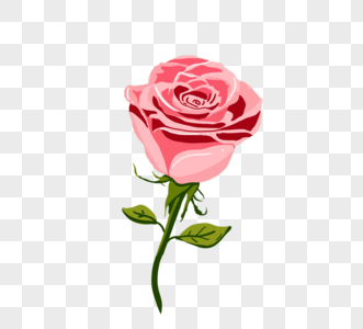 涂鸦红色唯美浪漫单只玫瑰花图片