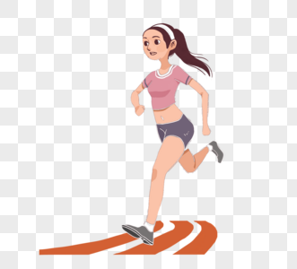马拉松运动手绘运动跑道元素图片