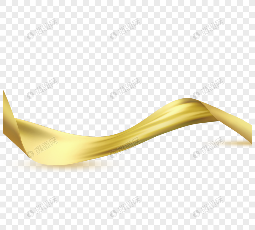 金色丝带元素丝绸党务党政流光元素图片