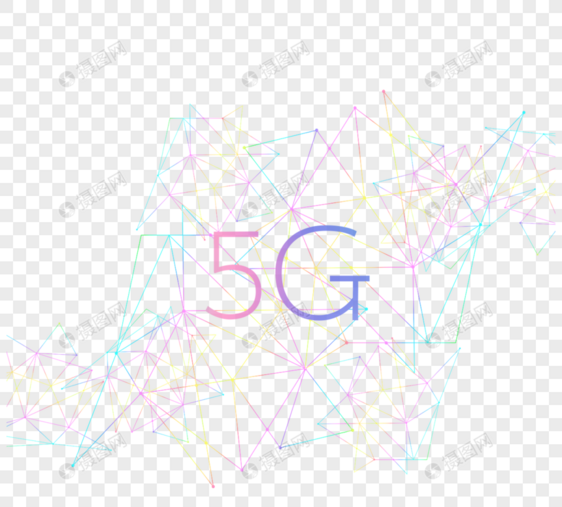 5G渐变彩色数据线条几何网络图片