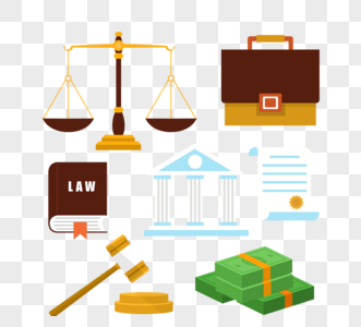 手绘宪法法律law元素图片