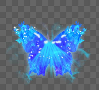 蓝色光效特效蝴蝶图片