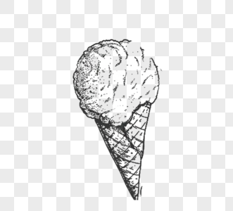 黑色手绘冰淇淋雪糕冷饮图片