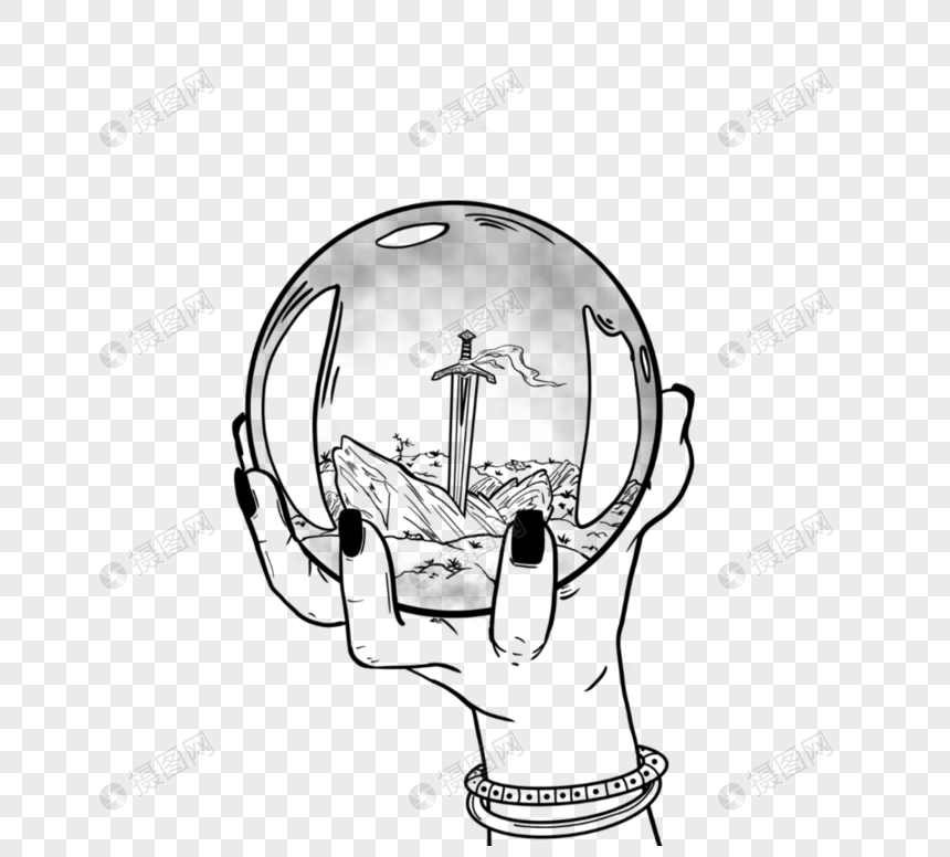 手绘占卜水晶玻璃球