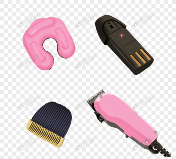 粉色头枕重色电池电子理发器理发店工具图片