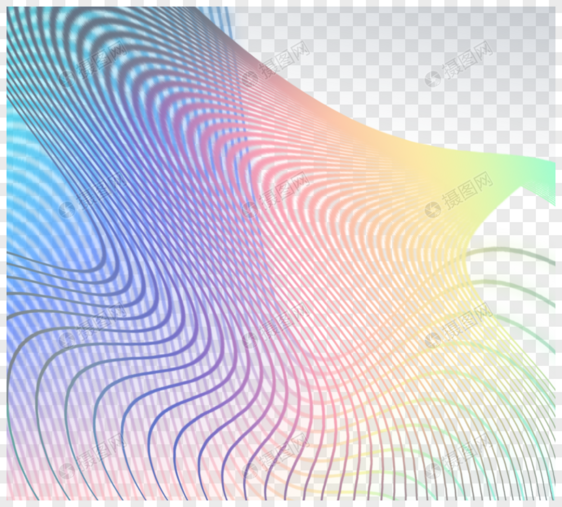 彩色波点曲线渐变元素图片