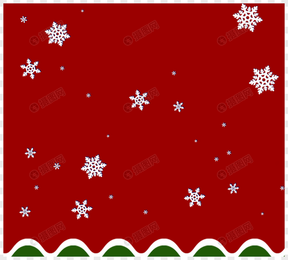 红色复古圣诞节雪花图片