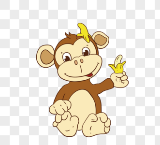 棕色香蕉猴子图片