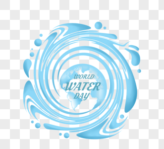 世界水日蓝色水滴环绕图片