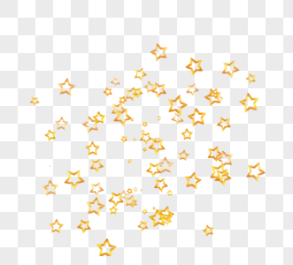 金色镂空立体星星随机排列元素图片