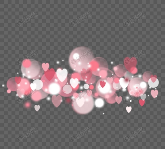情人节粉色气泡装饰图片