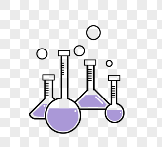 紫色扁平可爱化学元素图片