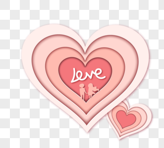 立体花朵立体剪纸婚礼爱心素材