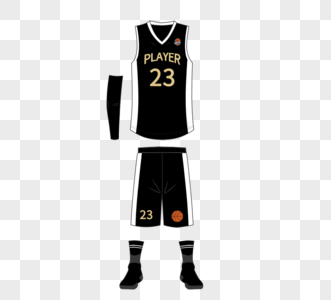 黑色简单风格23号篮球服图片