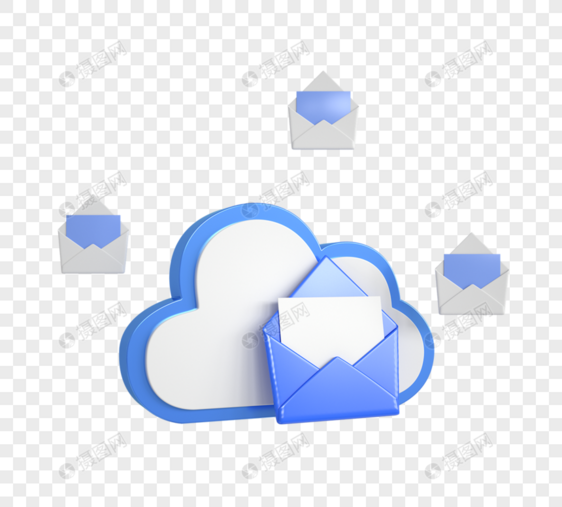 3d云端传输信息科技通讯图标图片