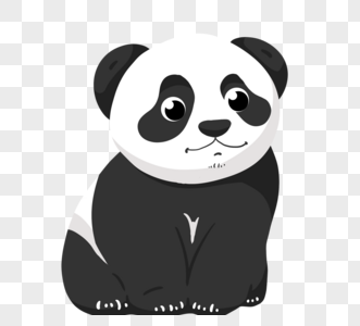可爱手绘卡通黑白大熊猫图片