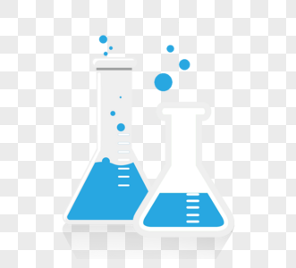 蓝色扁平简约化学元素图片