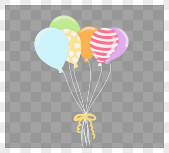 手绘生日气球元素图片
