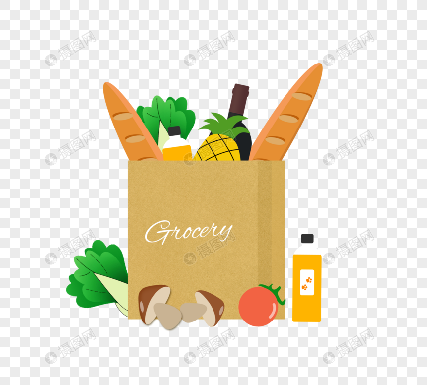手绘环保袋装食品组图图片