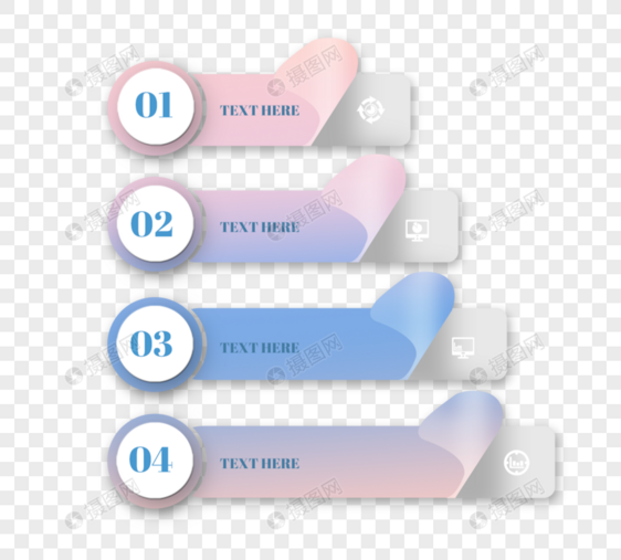 渐变折页商务文本信息元素图片