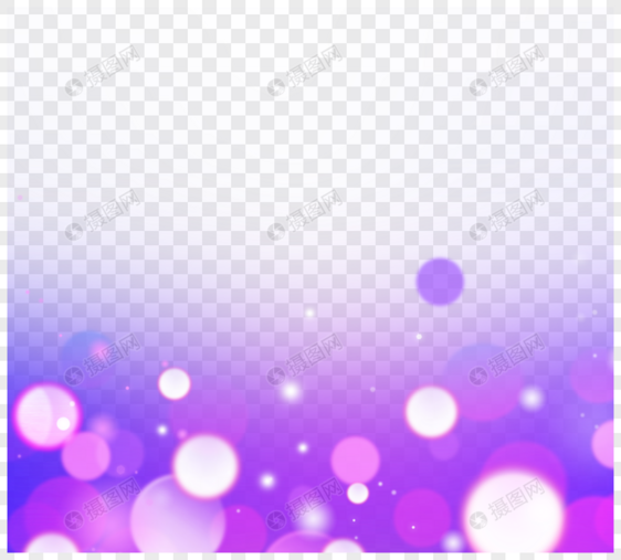 紫色梦幻散景灯边框图片