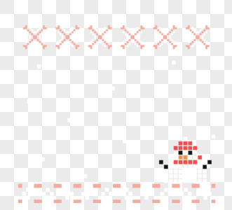 桃红色雪人设计圣诞节块元素高清图片
