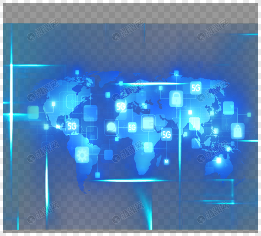 蓝色业务全球互连模型图片