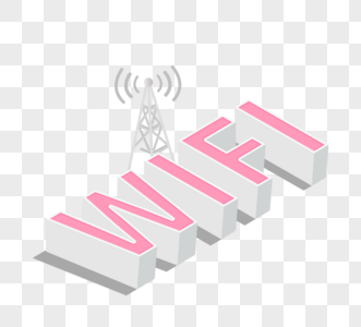 创意粉色无线立体声wifi网络信号高清图片