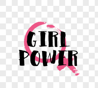 女性女权符号女性力量创意粉色黑色艺术字图片