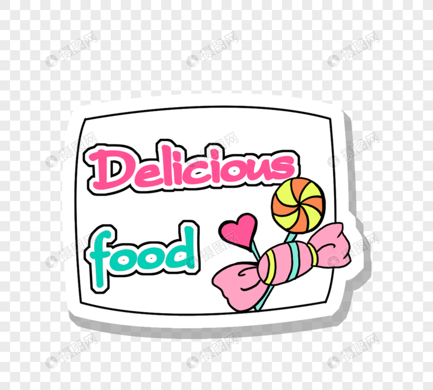 白色纸张上糖果棒棒糖和deliciousfood