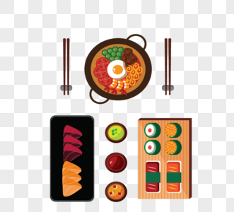 日本食品集体元素图片