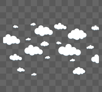 小清新白色云朵元素图片