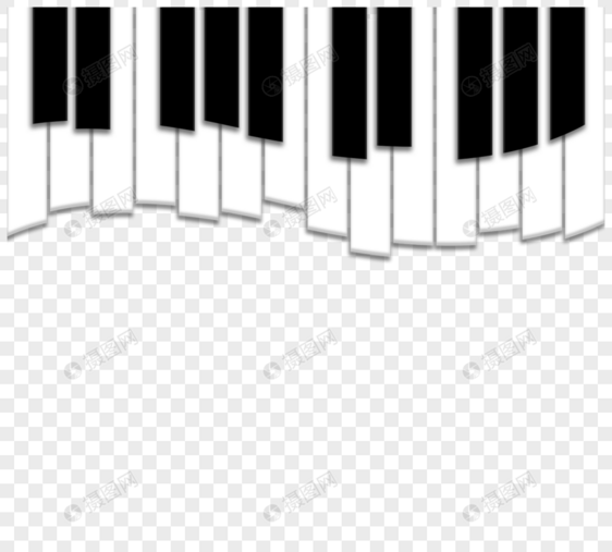 剪纸风格错落立体钢琴键图片