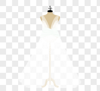 无袖半透明薄款长婚纱图片