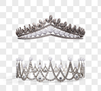 复古珍珠王冠3d元素高清图片