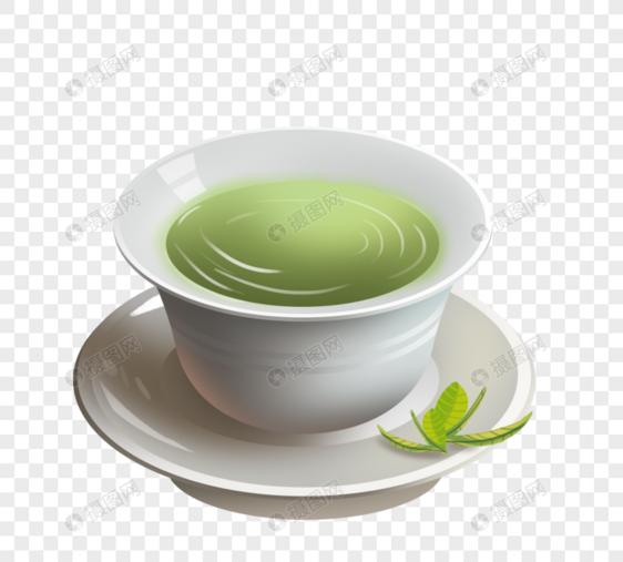 白瓷新鲜绿茶杯设计图片
