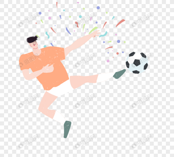 一个人,足球,插图。图片