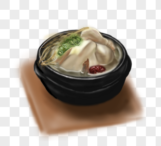 手绘砂锅食品元素图片
