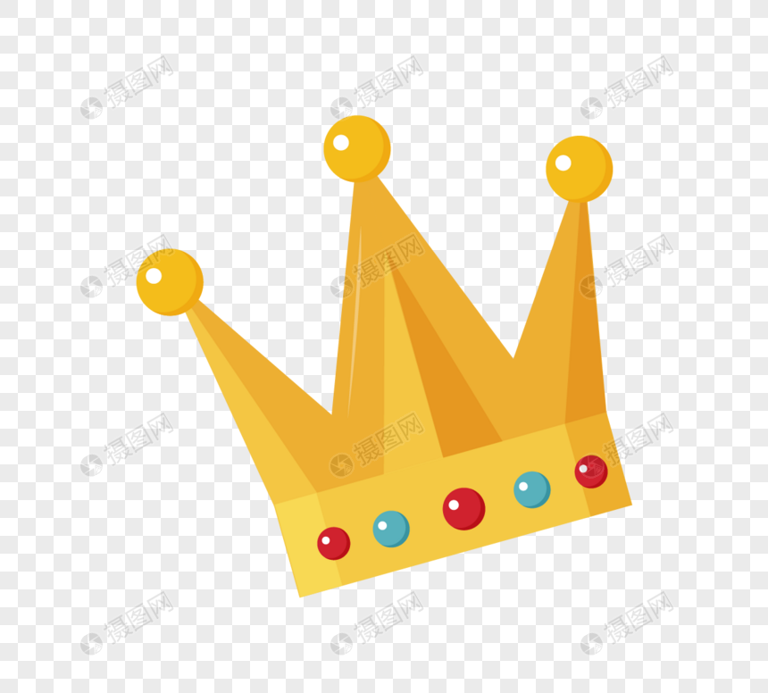 可爱皇冠手绘皇冠卡通皇冠元素素材下载 正版素材 摄图网