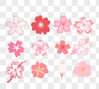 粉色和白色创意樱花元素图片