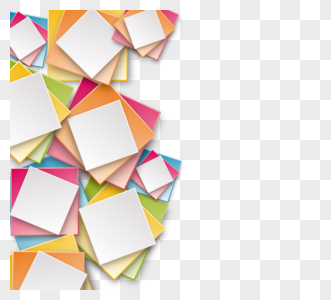 抽象几何立体方形彩色边框图片