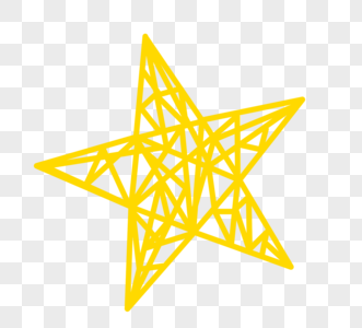 黄色星星镂空元素图片